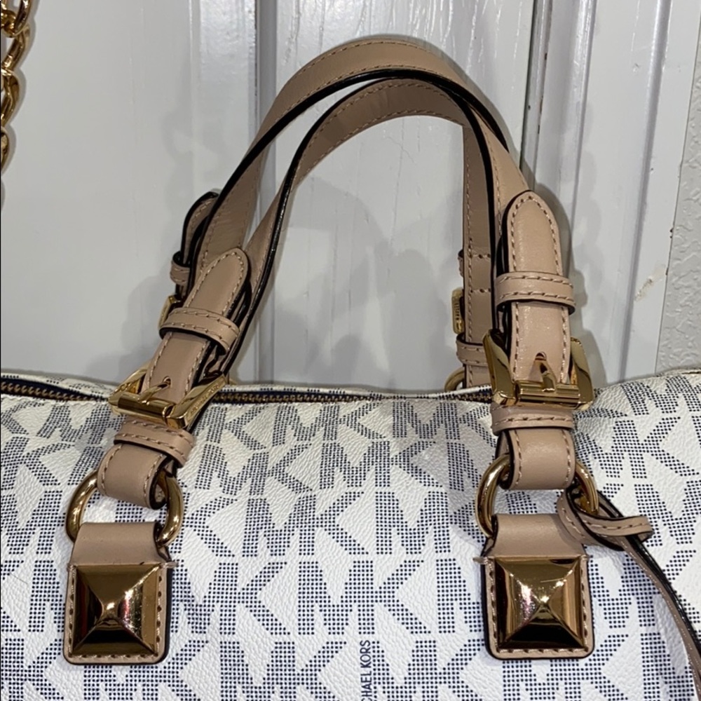 Michael Kors White and Tan Satchel - Picture 9 of 15